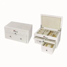 Bijela sjajna drvena zbirka kutija za nakit